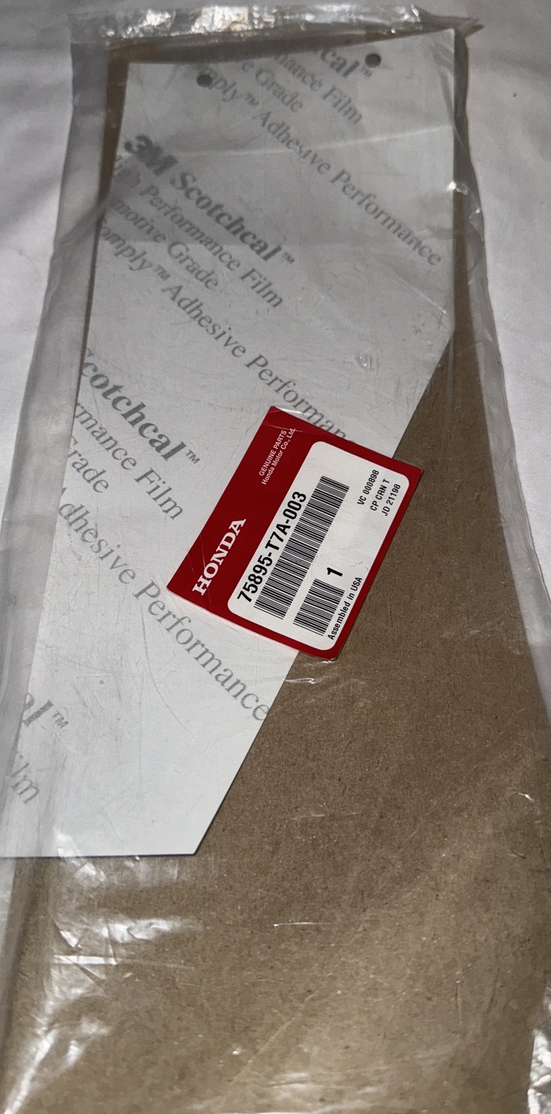 New OEM Genuine Honda Rear Left Door Protection Tape 75895T7A003