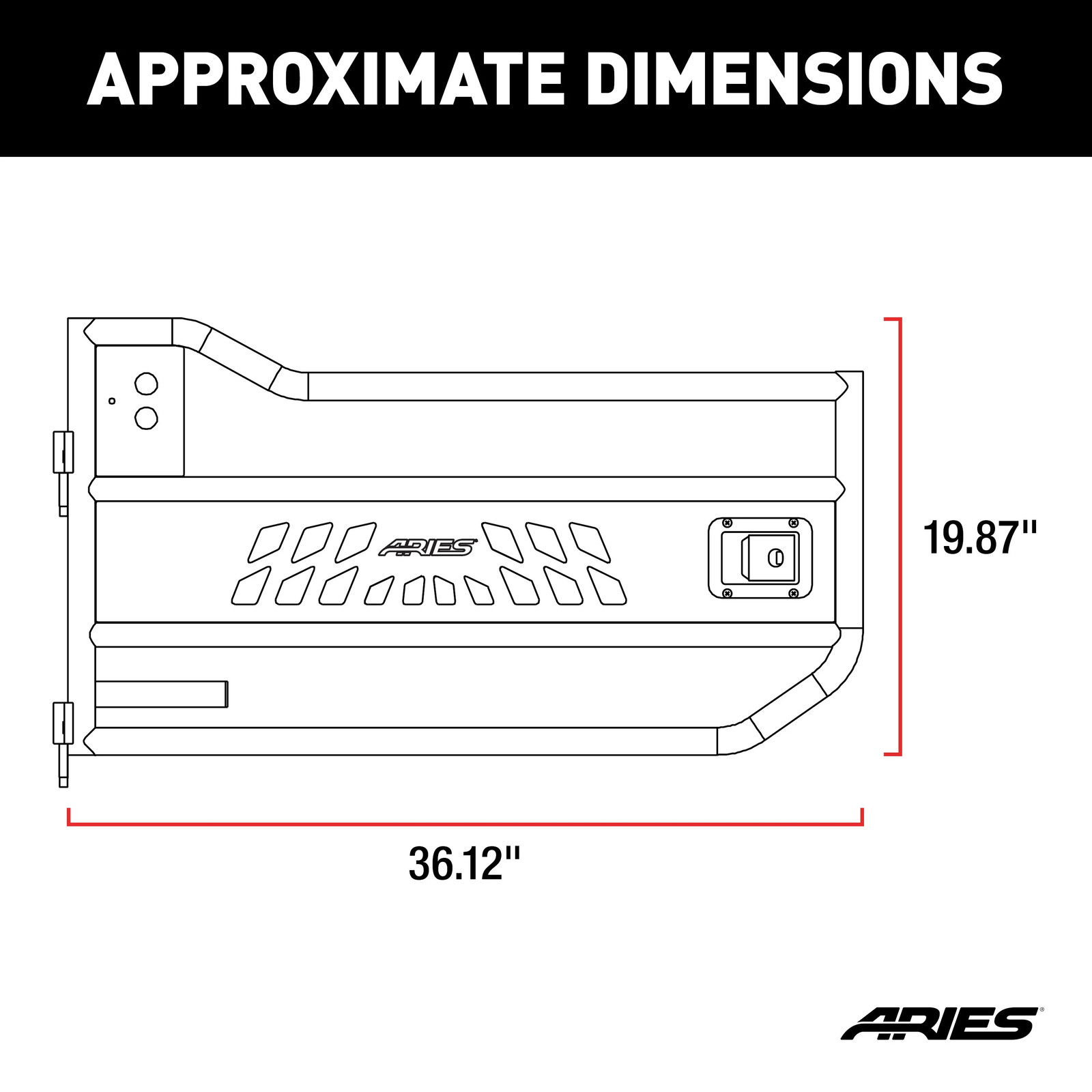 Aries Front Tubular Doors Textured Black Aluminum Set 2 for 07-18 Wrangler JK