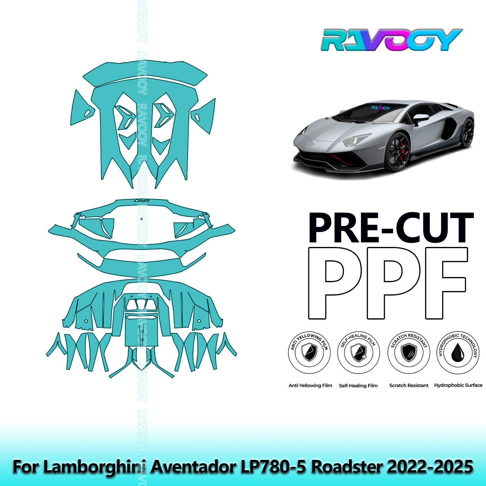 Paint Protection PPF Kit For Lamborghini Aventador LP780-5 Roadster 2022-2025