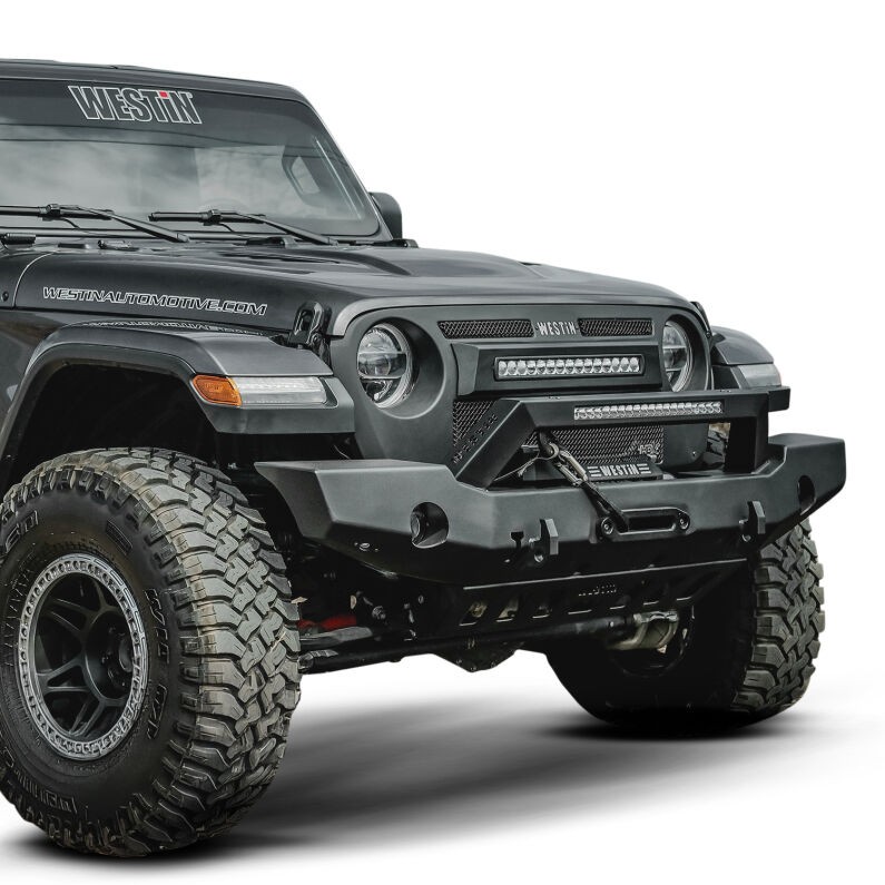 Westin WJ2 Full Width Front Bumper w/ LED Light Cut-Out Black 59-80125