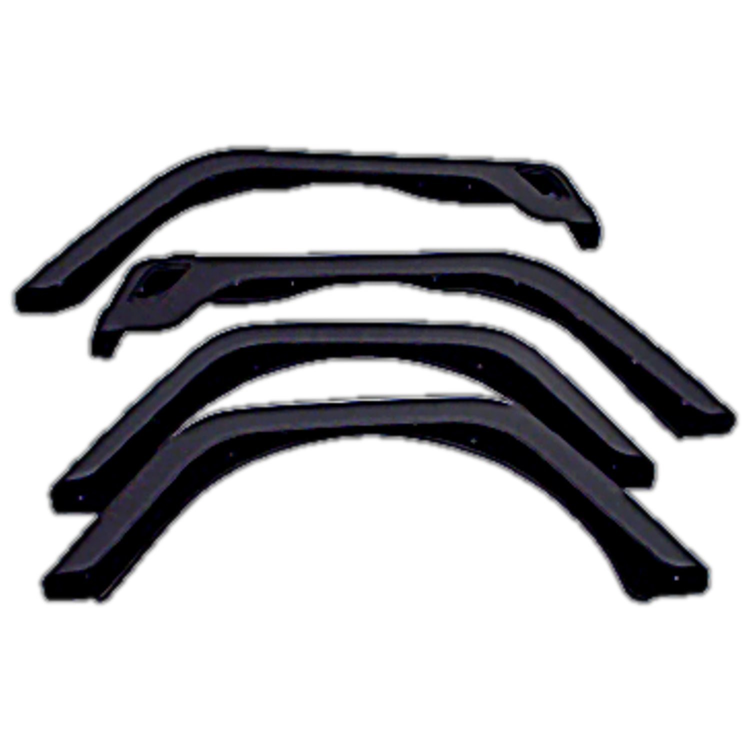 Premium Black Plastic Jeep Fender Flare Kit – Front & Rear, OE Replacement