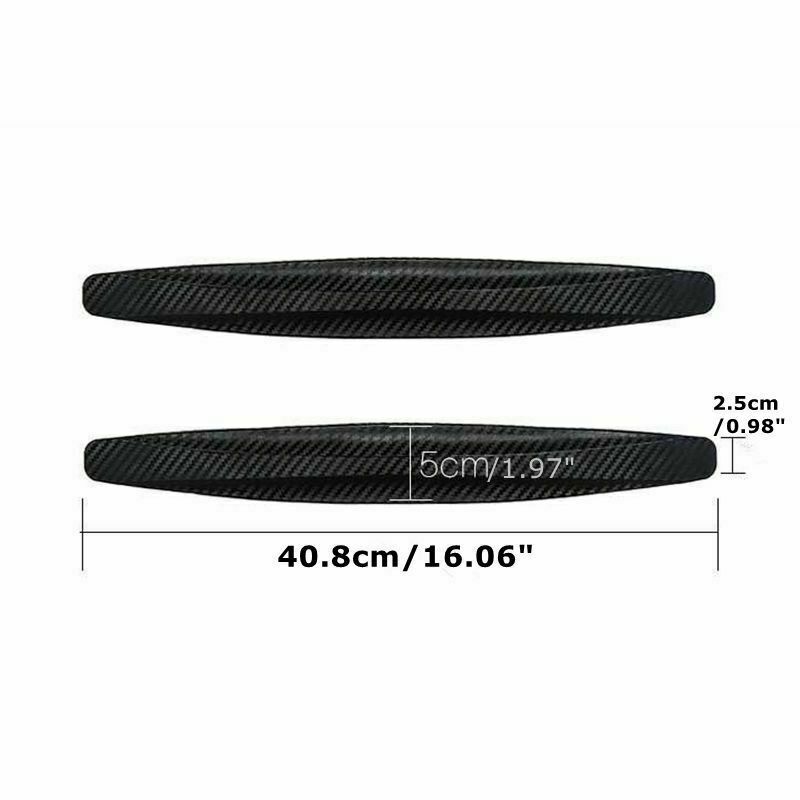2Pcs Car Bumper Guard Carbon Fiber Anti-rub Strip Body Corner Protector Adhesive