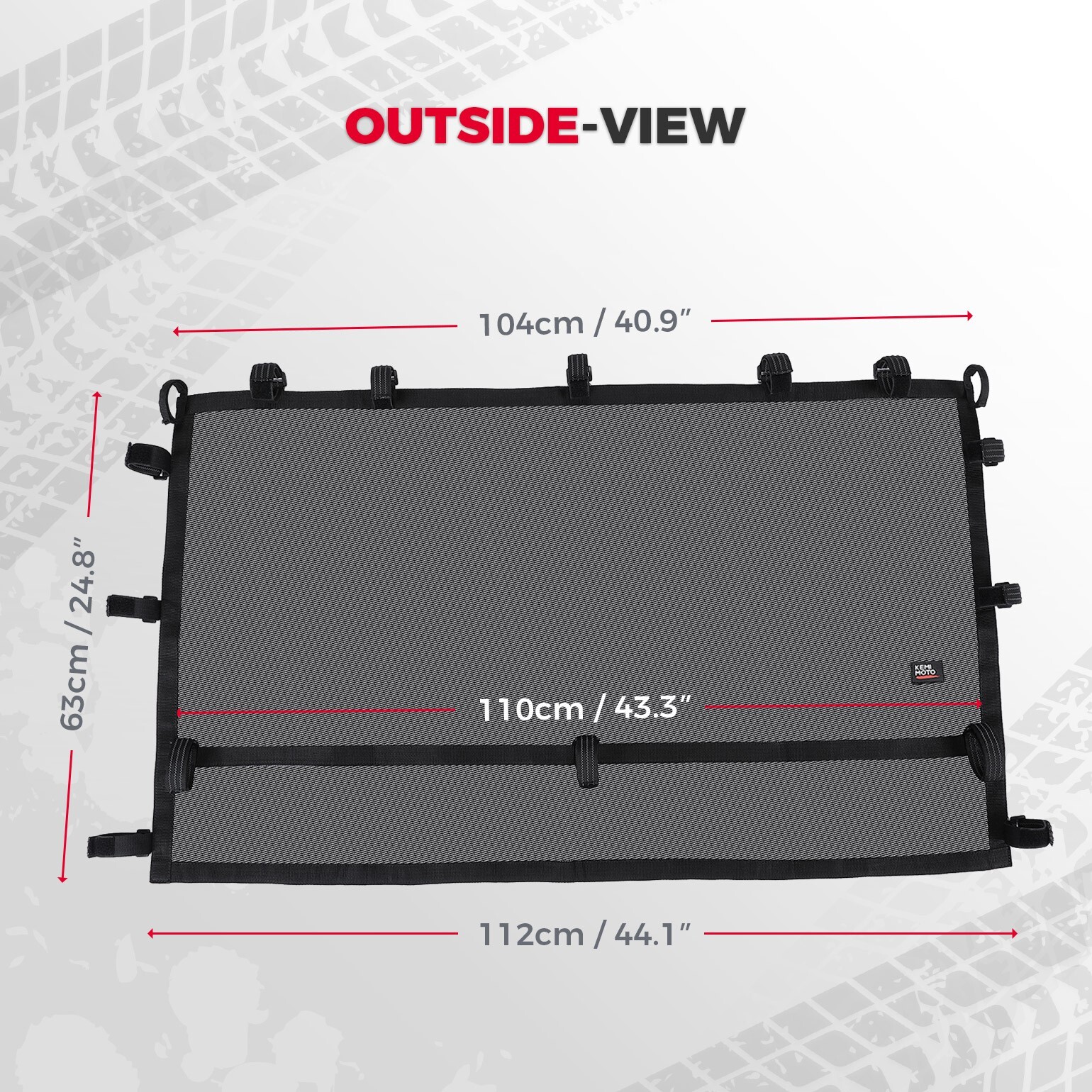 KEMIMOTO UTV Rear Window Net Mesh for Polaris RZR XP 1000/4 Turbo 2014-2023