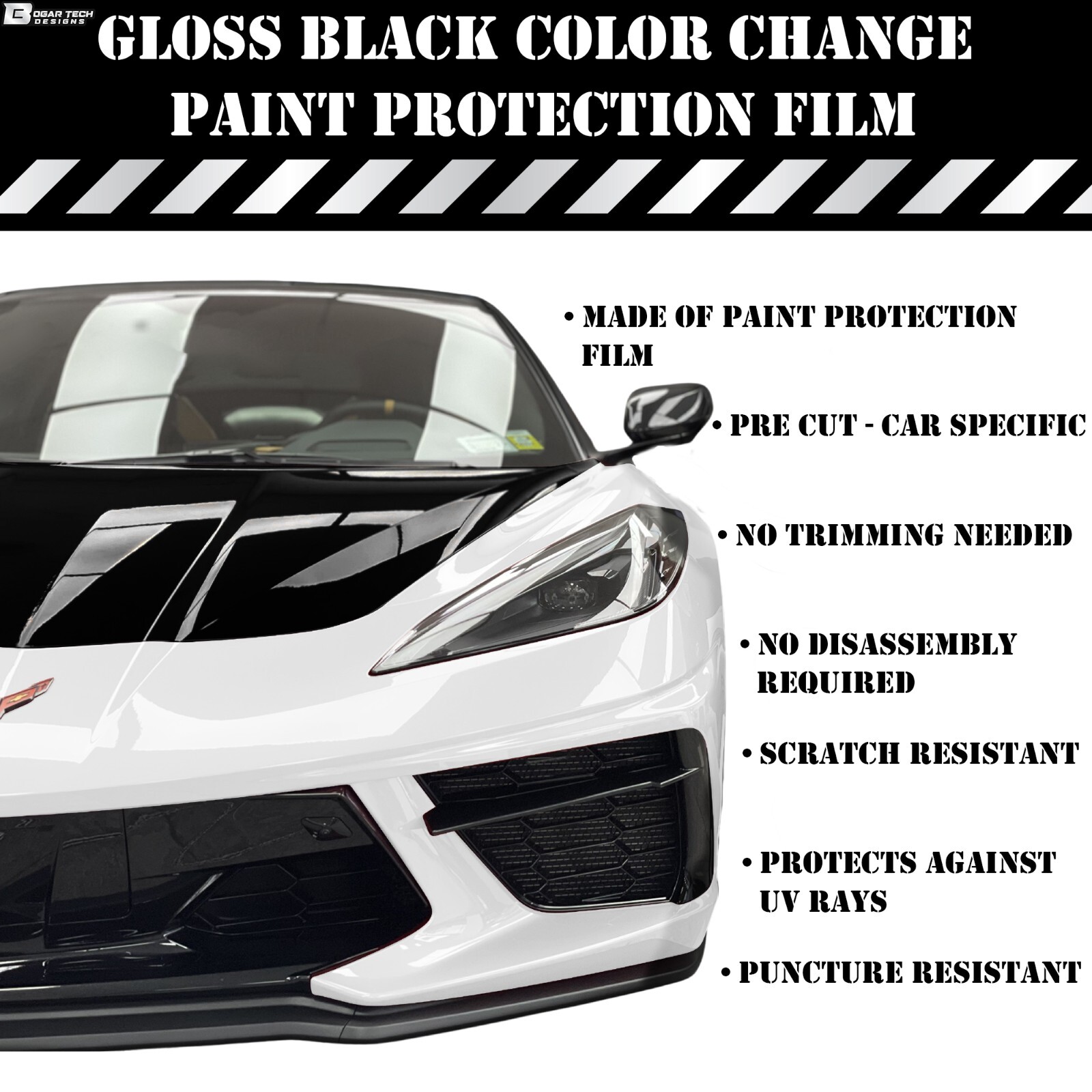Pre Cut for KIA K4 2025 Fender Gloss Black Paint Protection Kit