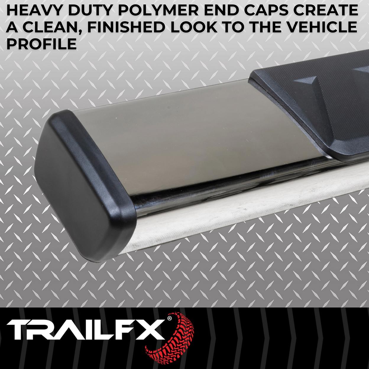 TrailFX A4016S With Step Pads 4 In Trapezoidal Straight Pol Stainless Steel With