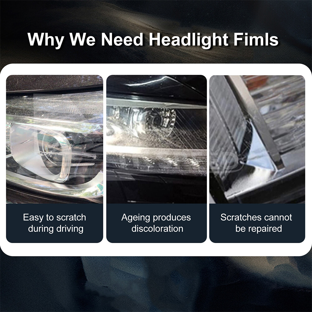 Front Headlight Precut Paint Protection Film PPF For Tesla Model 3 Highland 2024