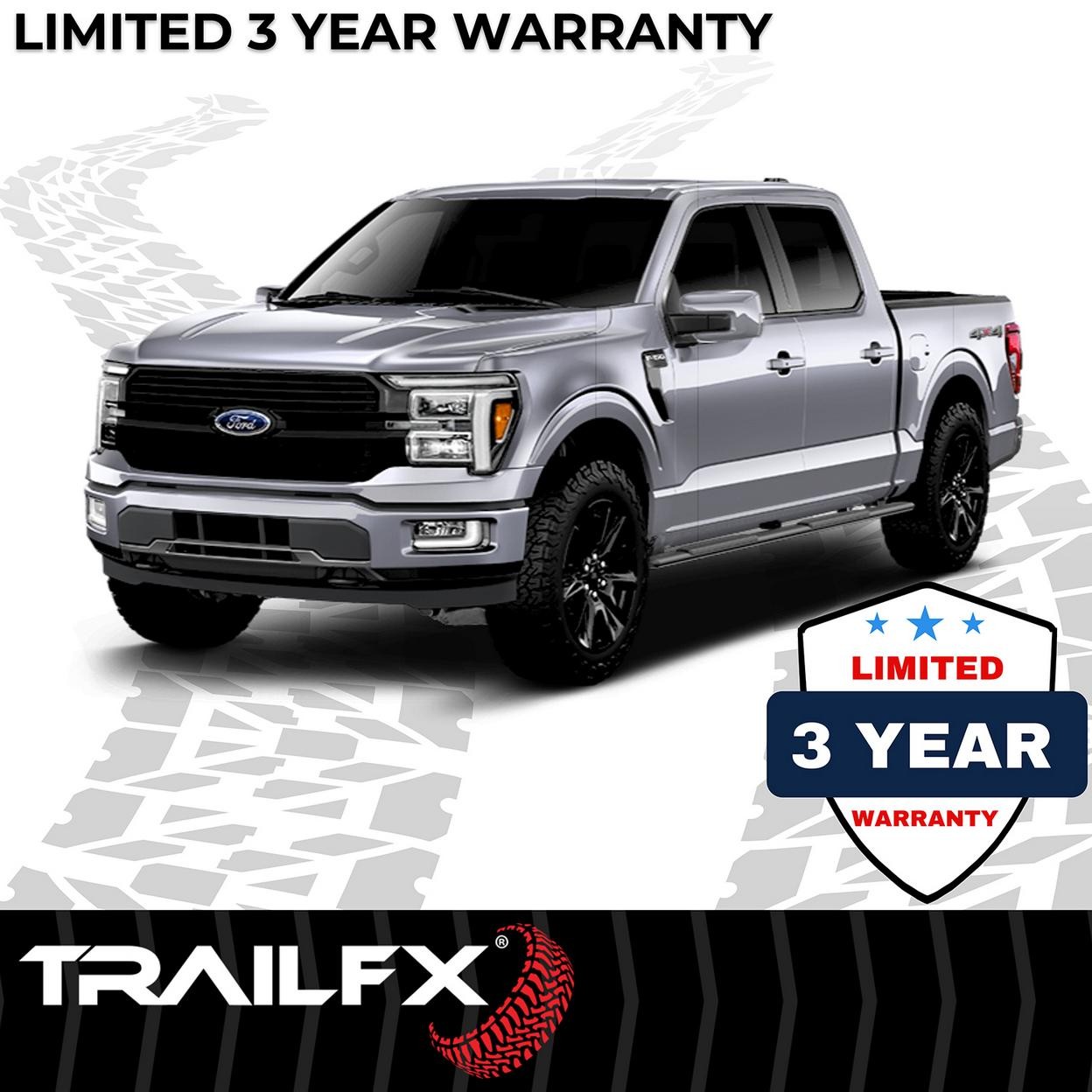 TrailFX A4003B 4 Inch Trapezoid Straight Pwdr Ctd Titanium Black Steel Plastic E