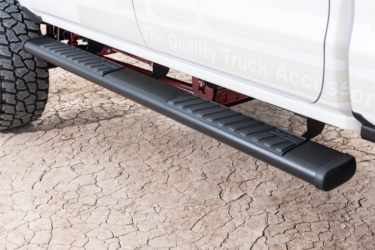 Dee Zee Textured Black Steel Side Steps 6 in. Oval Cab Length +BLK/NB/OVAL6 STEE