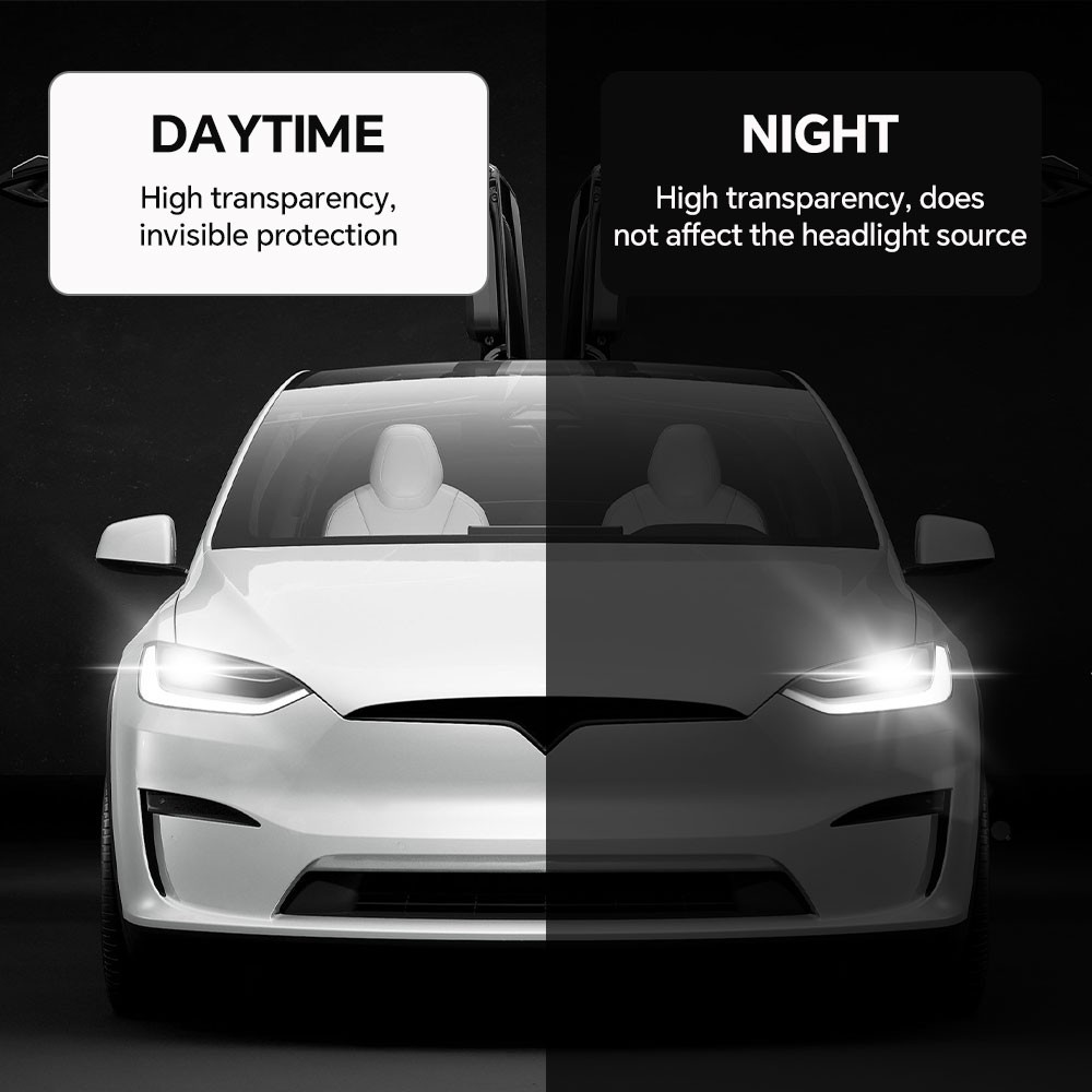 Tesla Model X 2022-2026 Headlights PreCut Paint Protection Film Clear Bra PPF