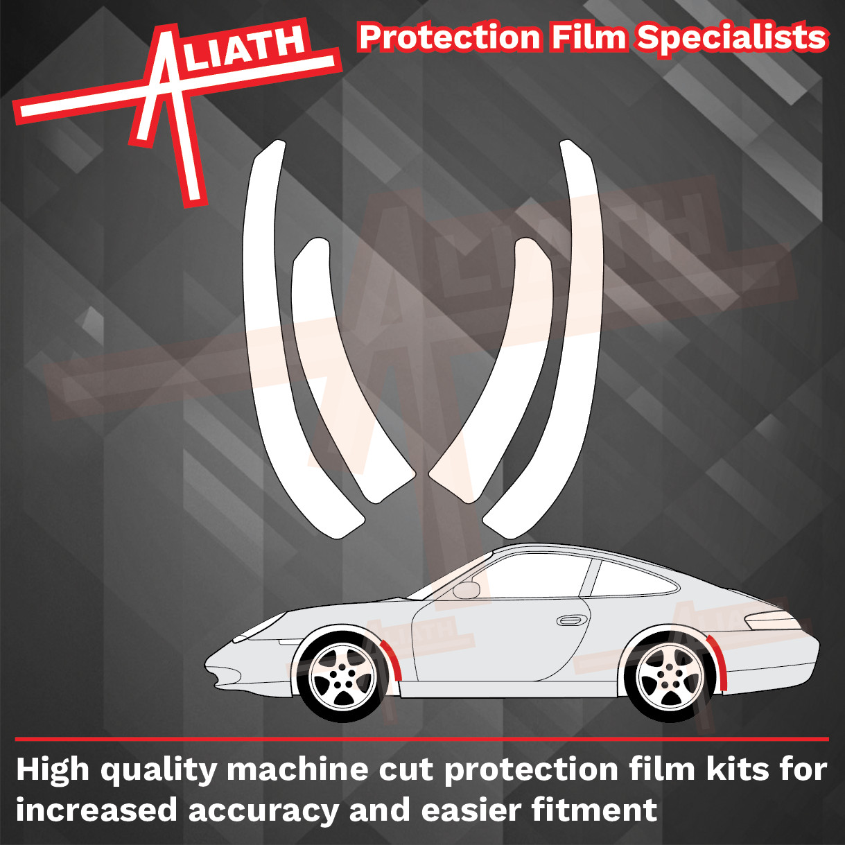 Fit Porsche 911 996 98-05 Arch edge CLEAR Stone Chip Guard Paint Protection Film