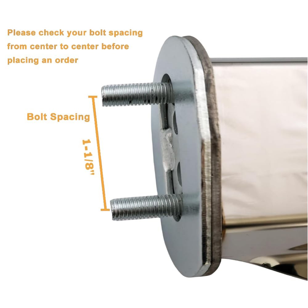 Chrome Mud Flap Hanger Set 28″ Length 45 degree 1-1/8″ Bolt Pattern w/ Reflector