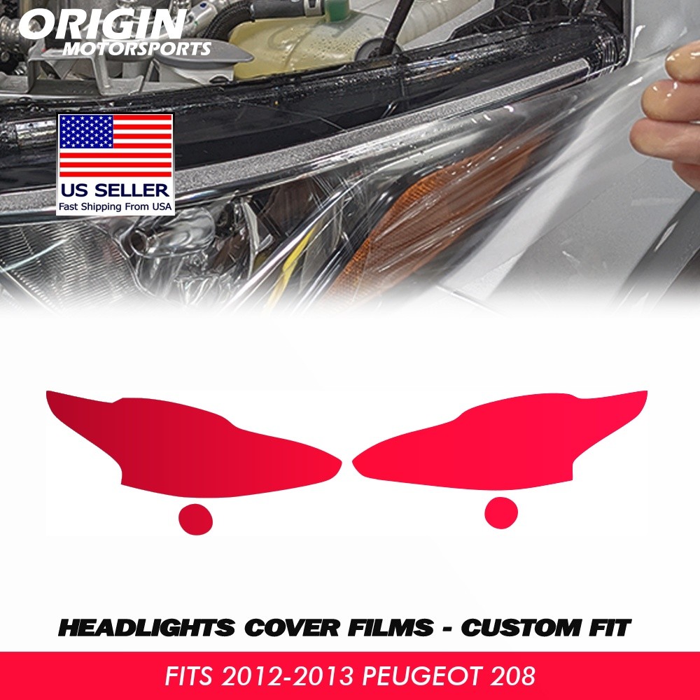 PreCut Headlights Protection Clear Covers Bra Film PPF For 2012-2013 Peugeot 208