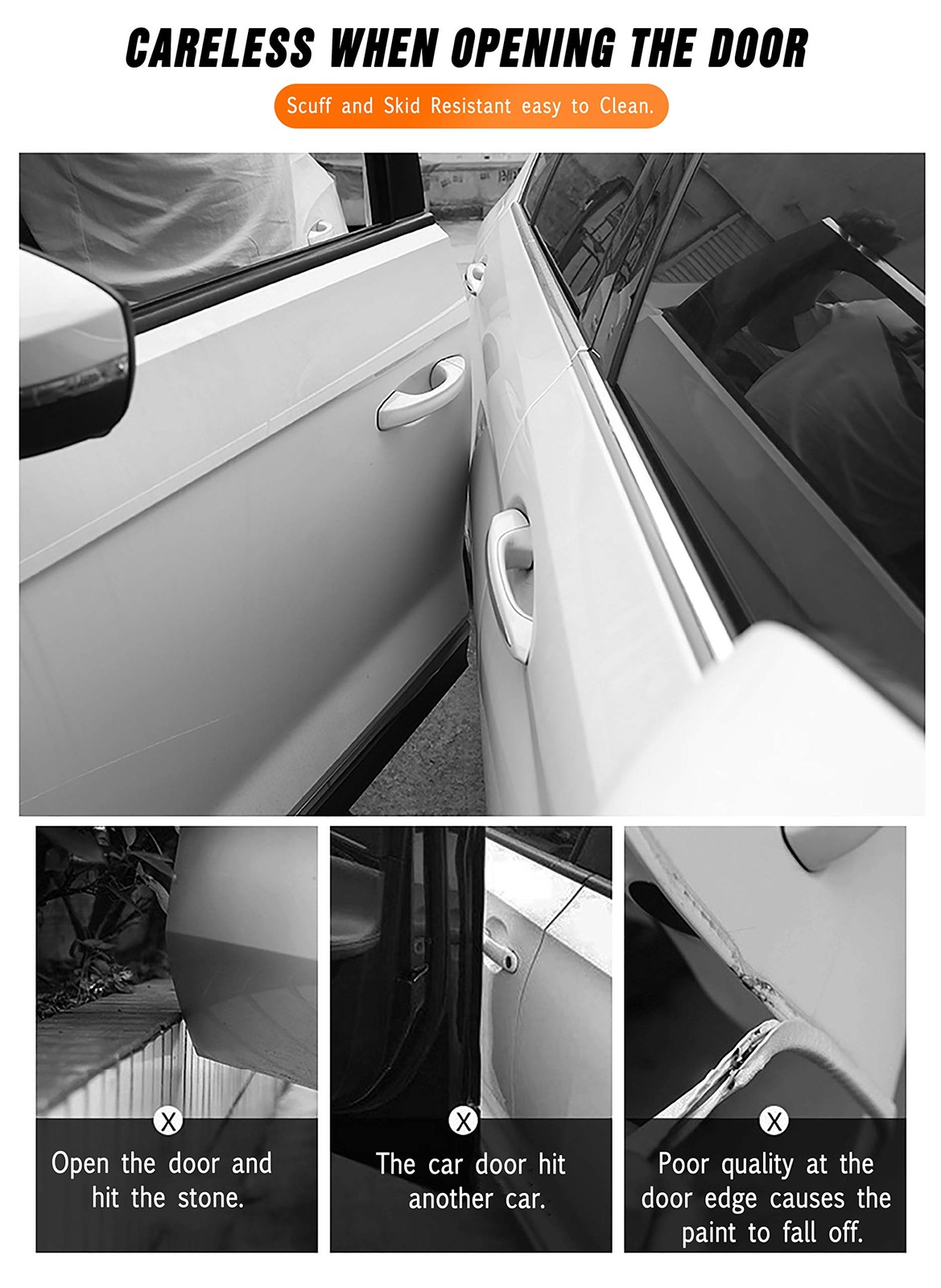 Universal Car Door’s Collision-Proof Strips 33Ft x 2.8In, Transparent