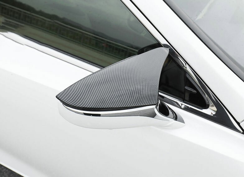 For Lexus ES 2019-2025 Carbon Fiber Ox Horn Rearview Mirror Cover Trim 2pcs