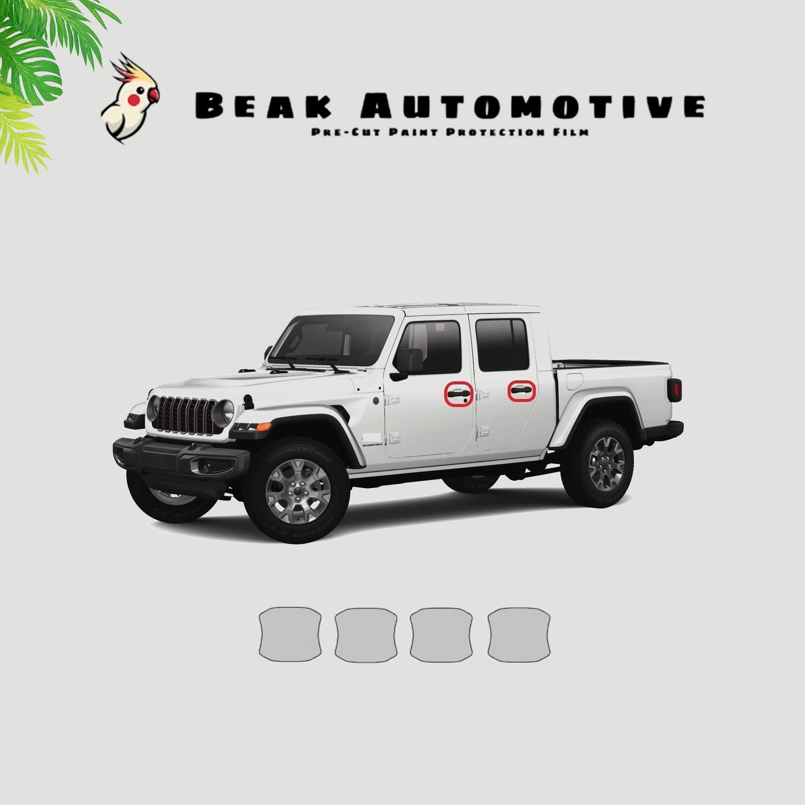 For Jeep Gladiator 2024-2025 Door Handle Cup Paint Protection Film Precut PPF