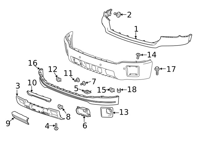 Genuine GM Front Bumper Impact Bar Skid Plate 22902313