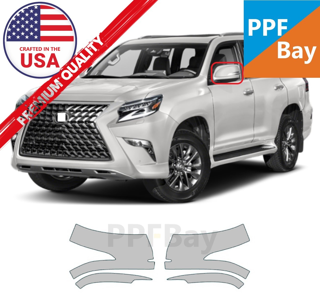 For Lexus GX460 2014-2023 Side Mirror Paint Protection Film PreCut Kit PPF