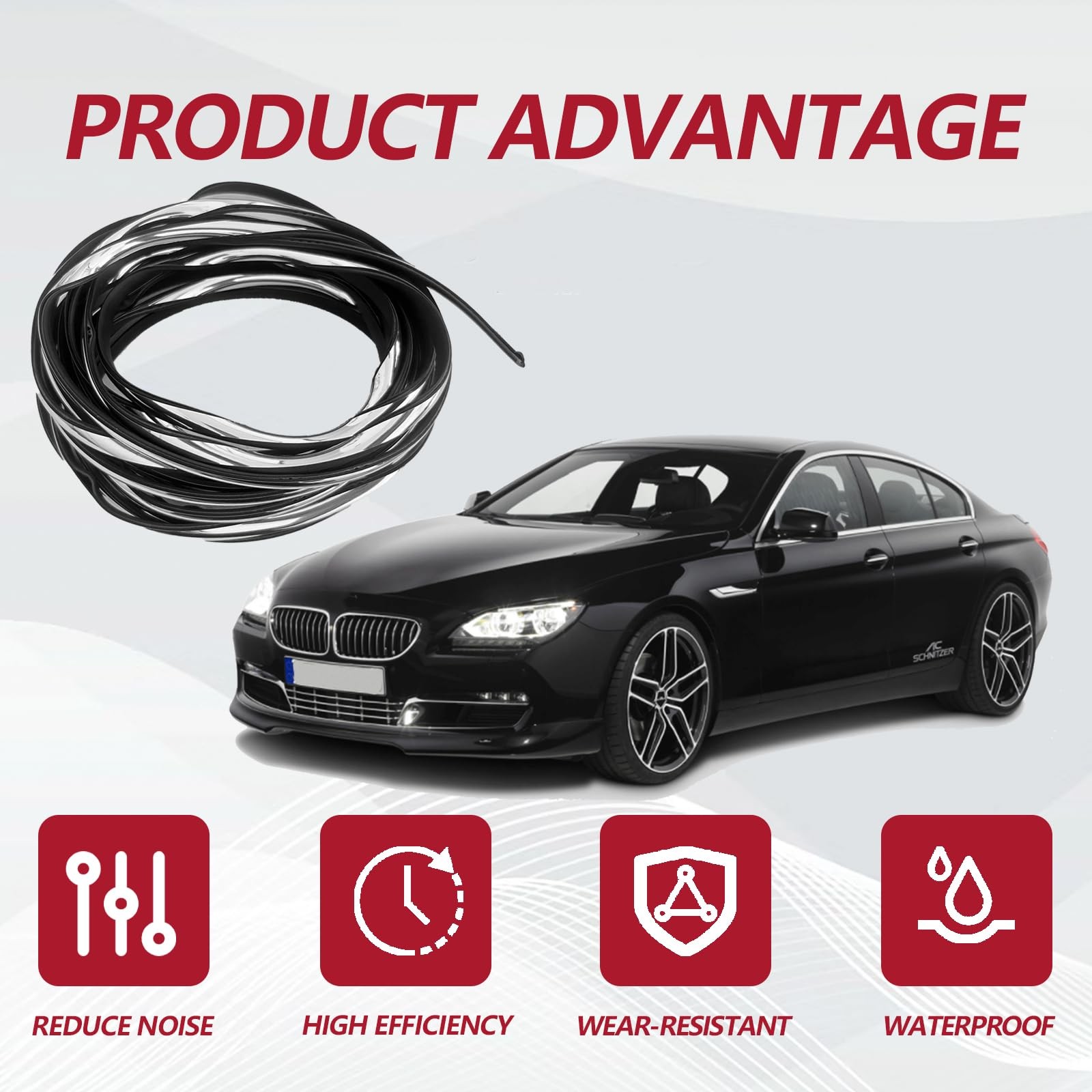 16FT (5M) Car Door Edge Protector, Universal U Shape Trim Molding Silver