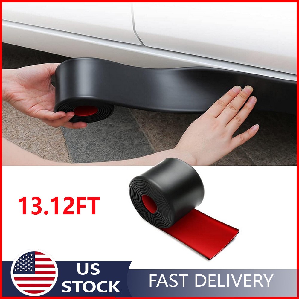 13FT Car Side Skirt Rocker Panel Trim For Dodge Rubber Anti-Scratch Edge Guards