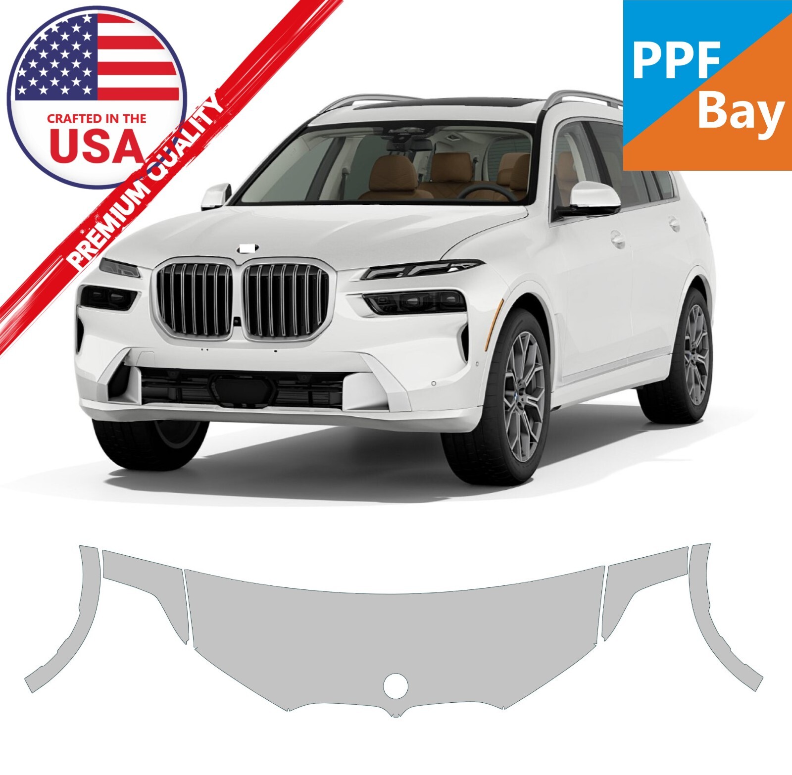 For BMW X7 2023-2025 Hood/Fender 24″ Paint Protection Film PreCut Kit PPF