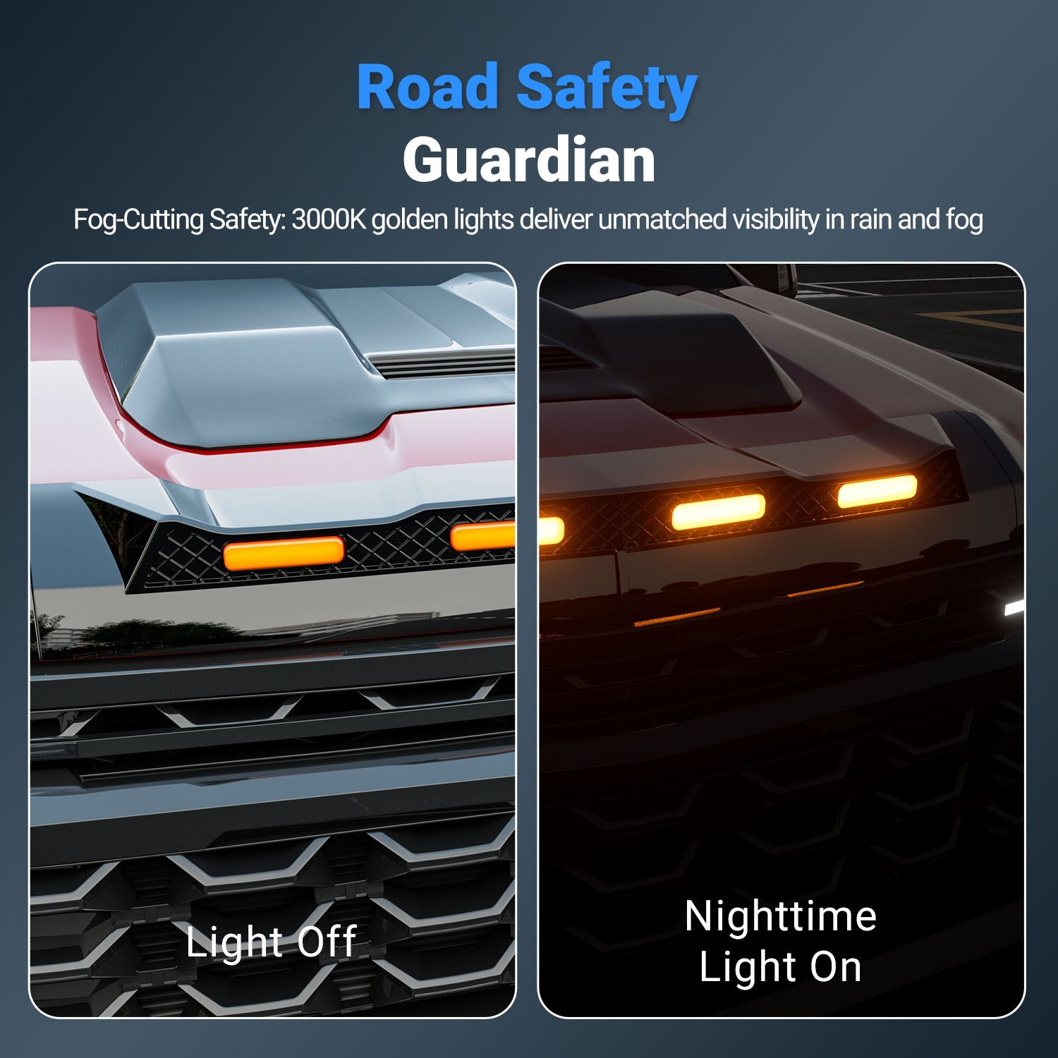 Hood Protector with LED Light For 2019-2024 Chevrolet Silverado ZR2 Deflector