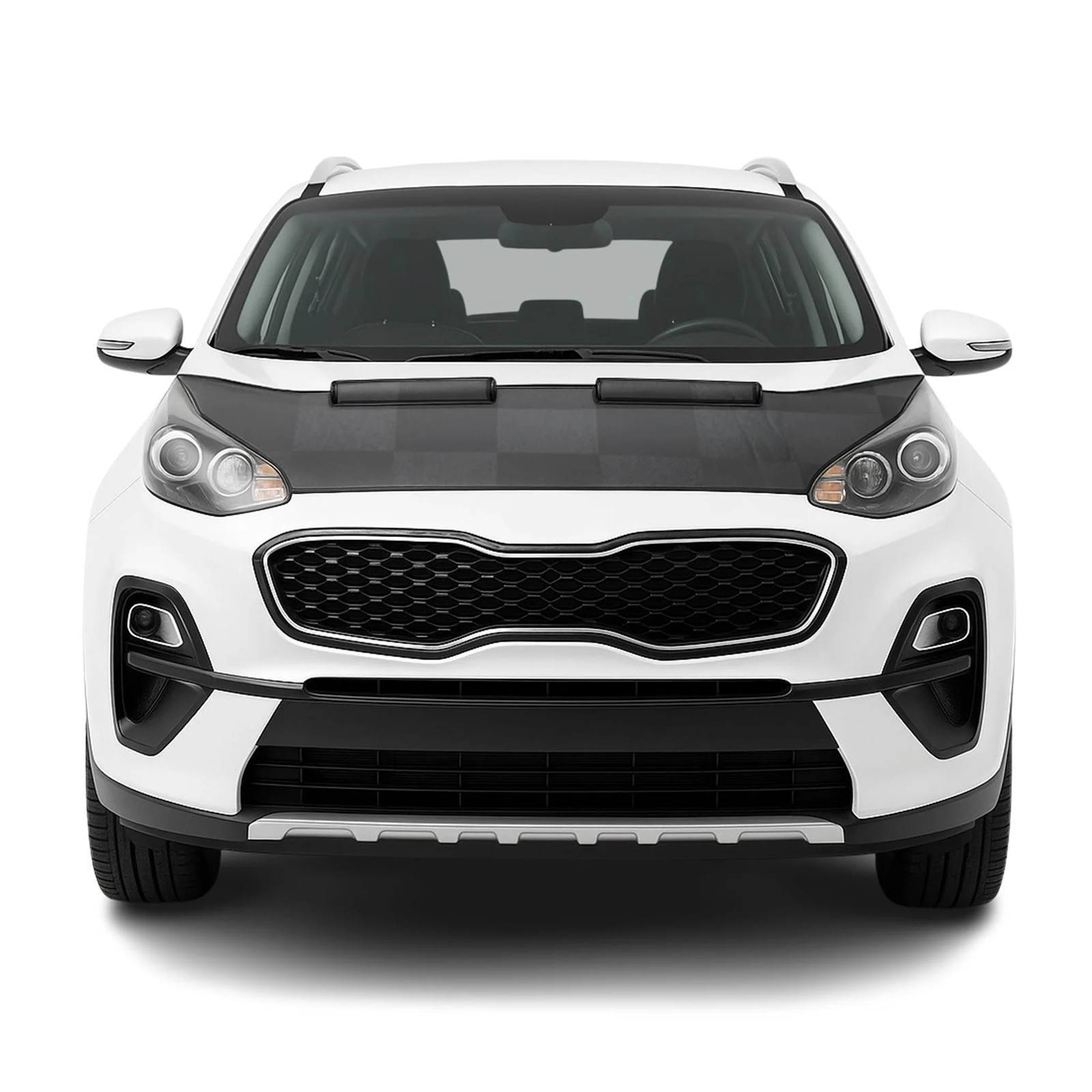 Car Bonnet Mask Hood Bra for Kia Sportage 2017-2022 Black Chequered 1 Pc
