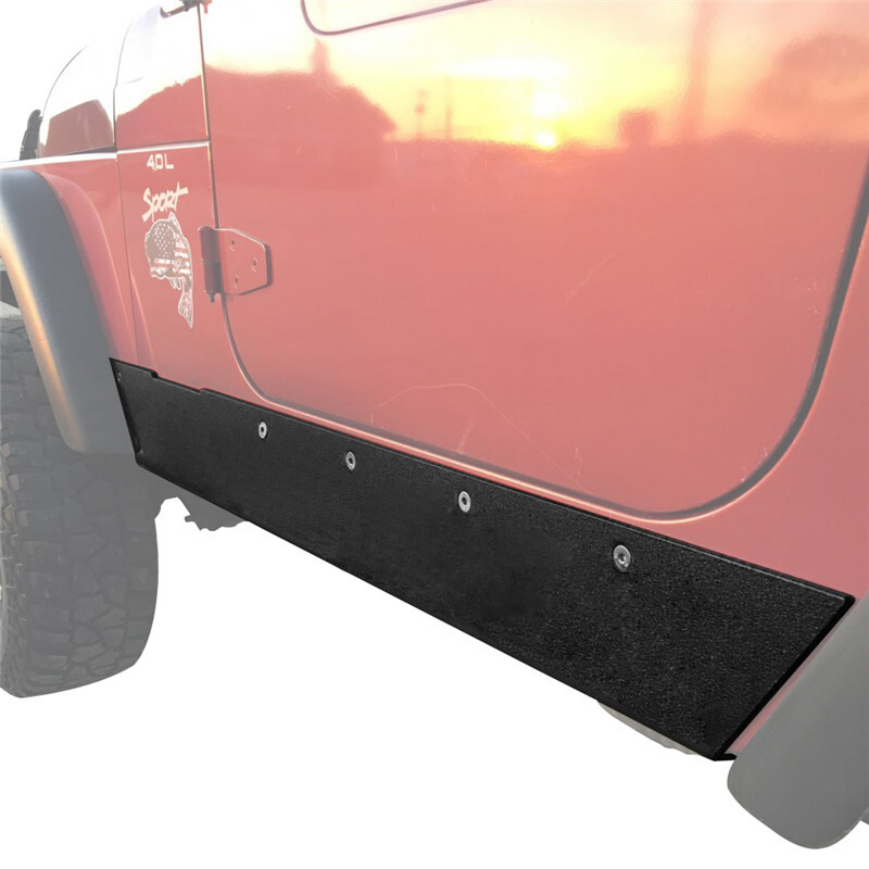 Hooke Road Body Side Armor Rock Slider Rocker Guards For Jeep Wrangler TJ 97-06