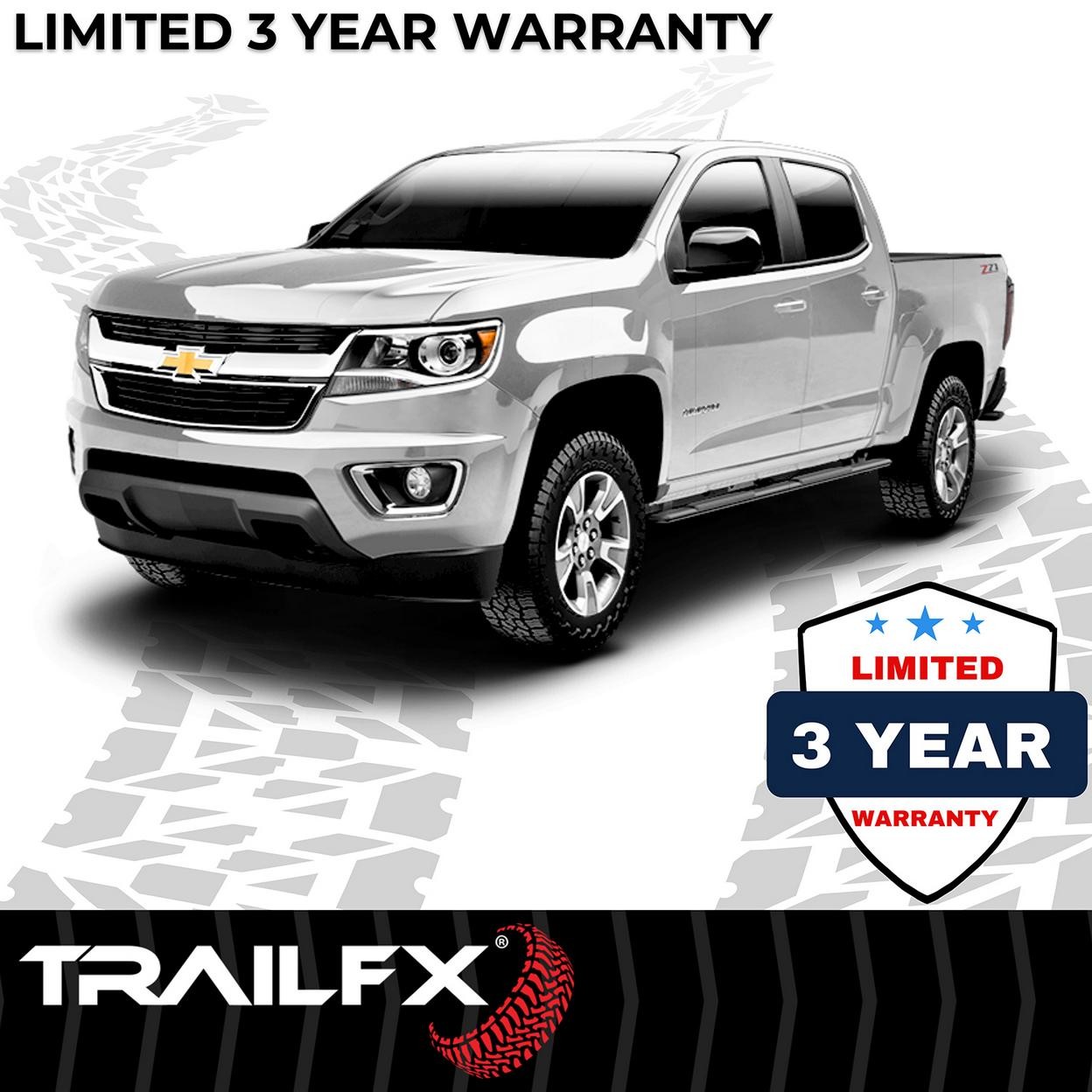 TrailFX Step Nerf Bar – 4 Inch Trapezoid Straight Pwdr Ctd Titanium Black Steel