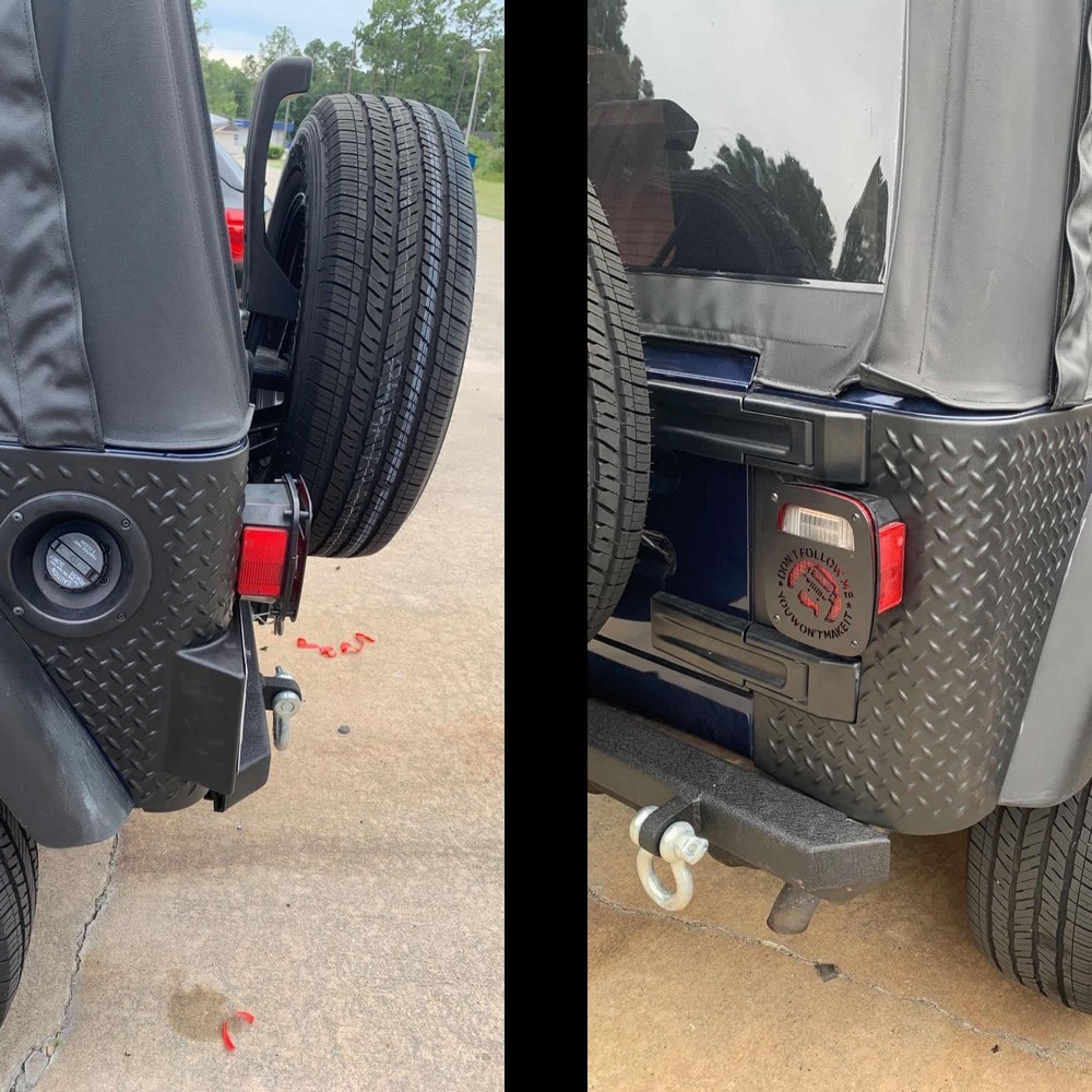 Fit Jeep Wrangler TJ 1997-06 Black Rear Body Taillight Corner Guards Armors Kit