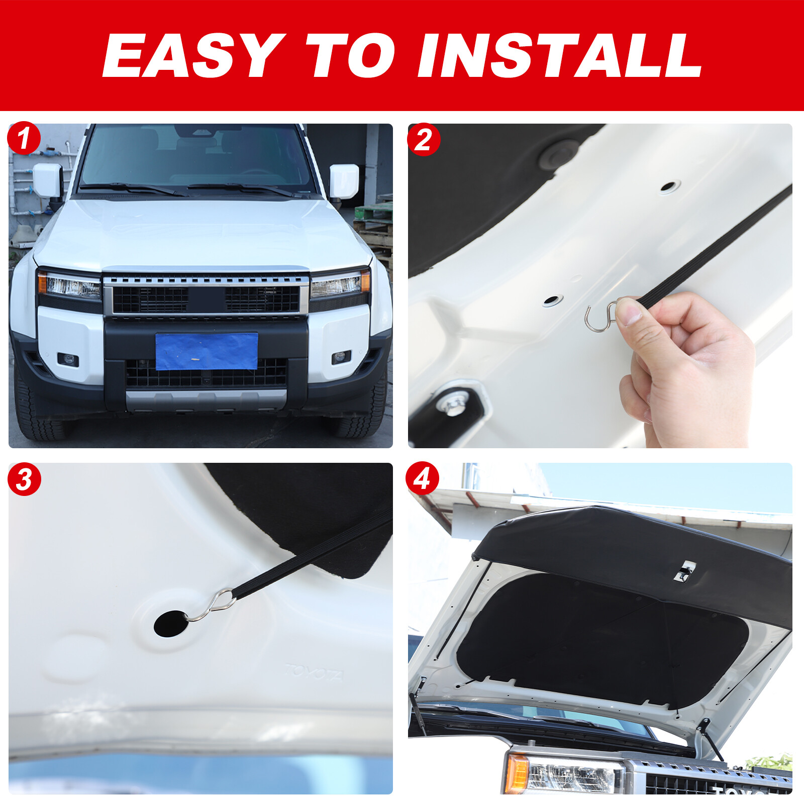 Hood Bra Guard Bonnet Mask Stone Deflector Fits Toyota Land Cruiser 2024-2026