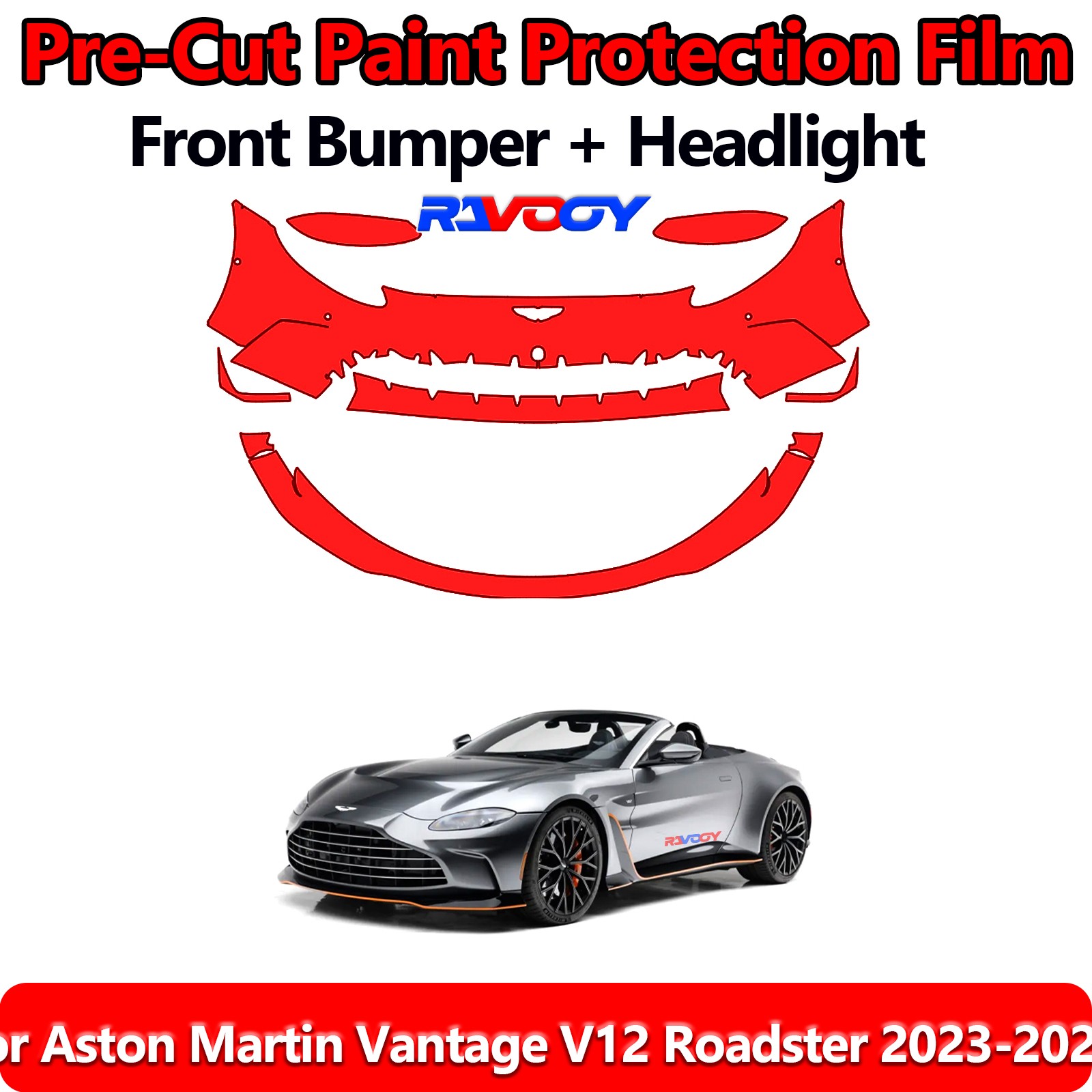 Front Bumper PPF Kit Film For Aston Martin Vantage V12 Roadster 2023-2024