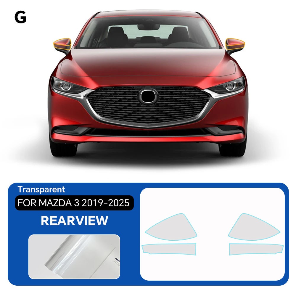 Mazda 3 Sedan 2019-2026 Rearview Mirror PreCut Paint Protection Clear Bra PPF