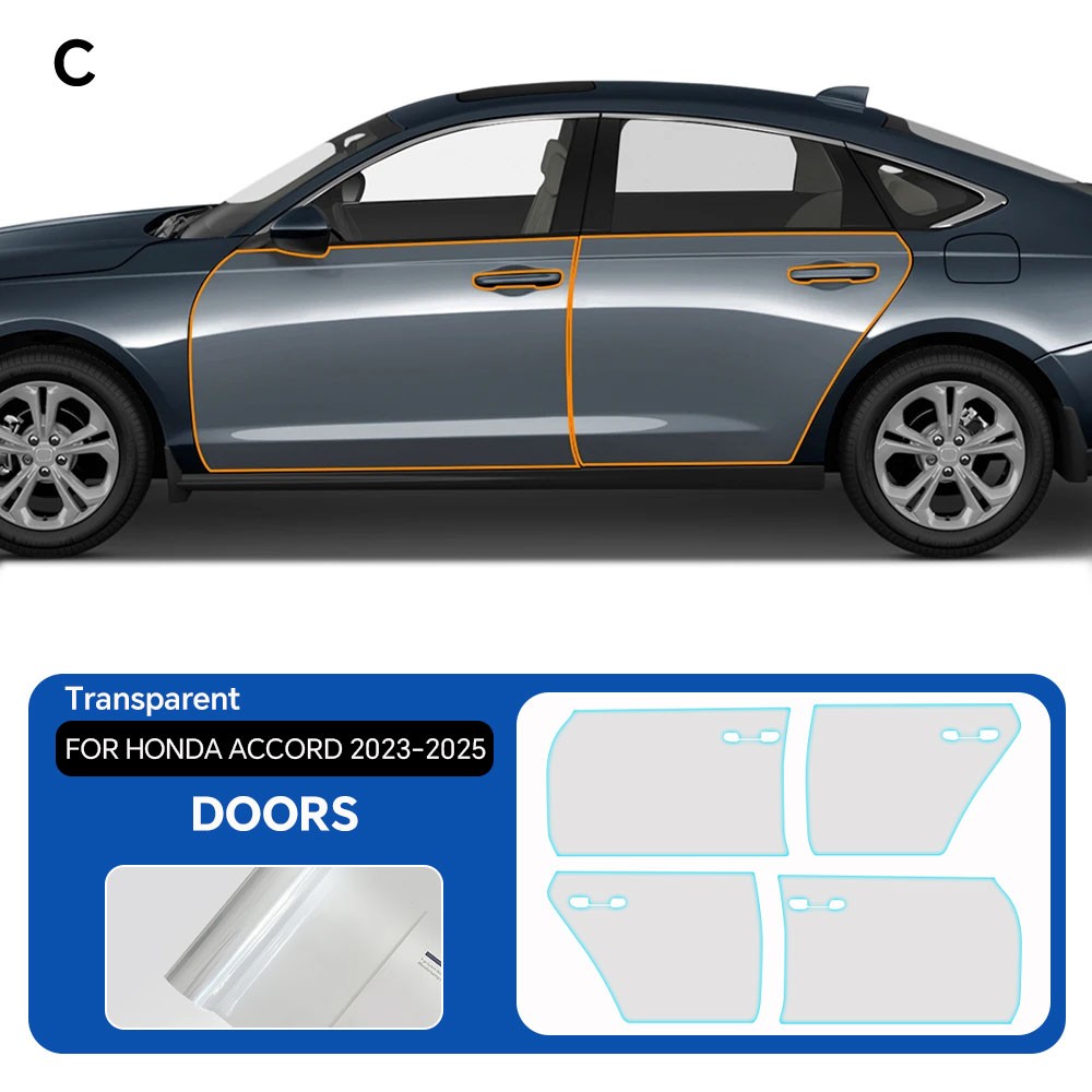 Honda Accord 2023-2025 Doors PreCut Paint Protection Film Gloss Clear Bra PPF