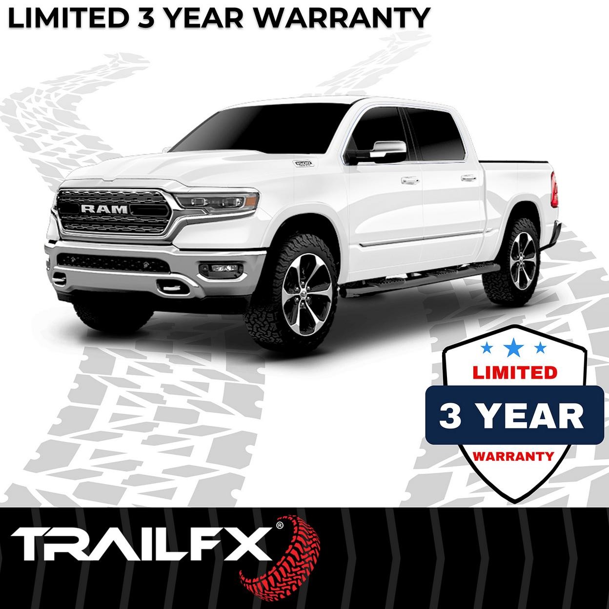 TrailFX A7081B With Step Pads 5 In Oval Bent Powder Coated Black Steel With Weld
