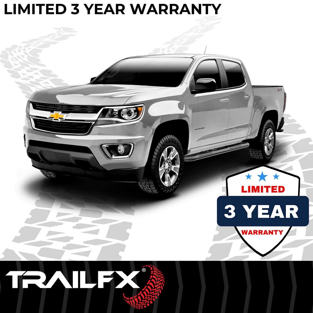 TrailFX A0038B 3 Inch Round Bent Powder Coated Black Steel Without End Caps Rock
