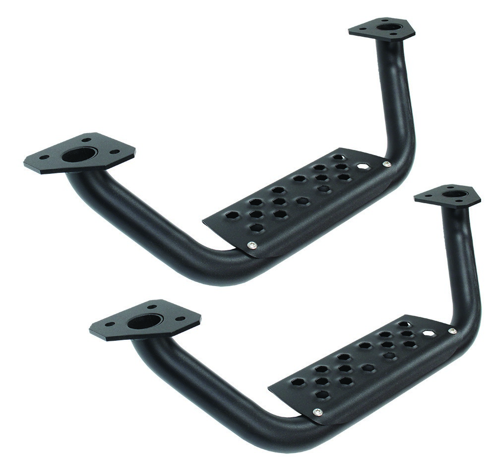 Go Rhino Dominator Extreme D6 SideSteps – Tex Blk – 4in Drop Down Steps (Pair)