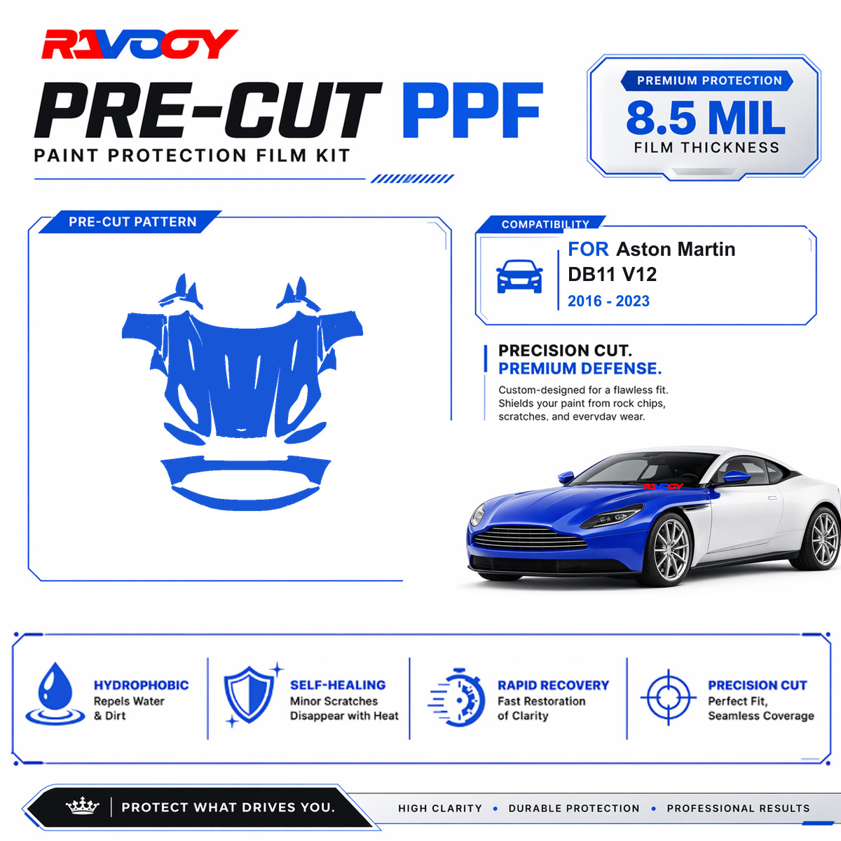 Precut PPF Clear Bra Kit For Aston Martin DB11 V12 2016-2023