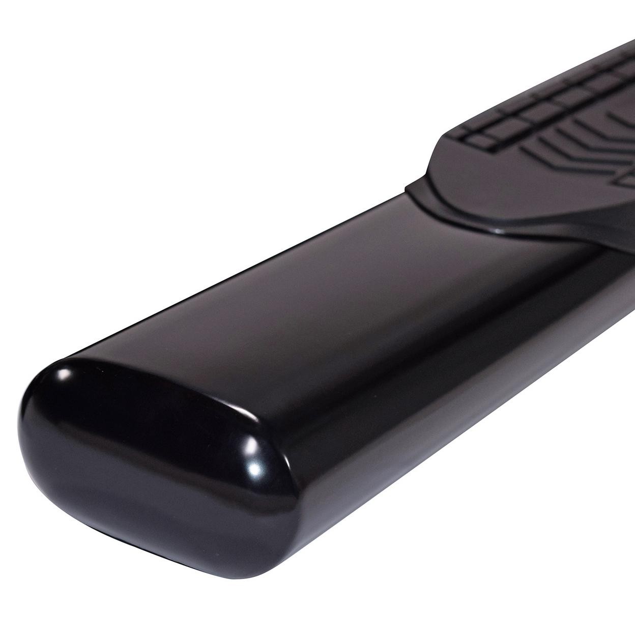 TrailFX A8252B With Step Pads 6 In Oval Bent Powder Coated Black Steel With Weld