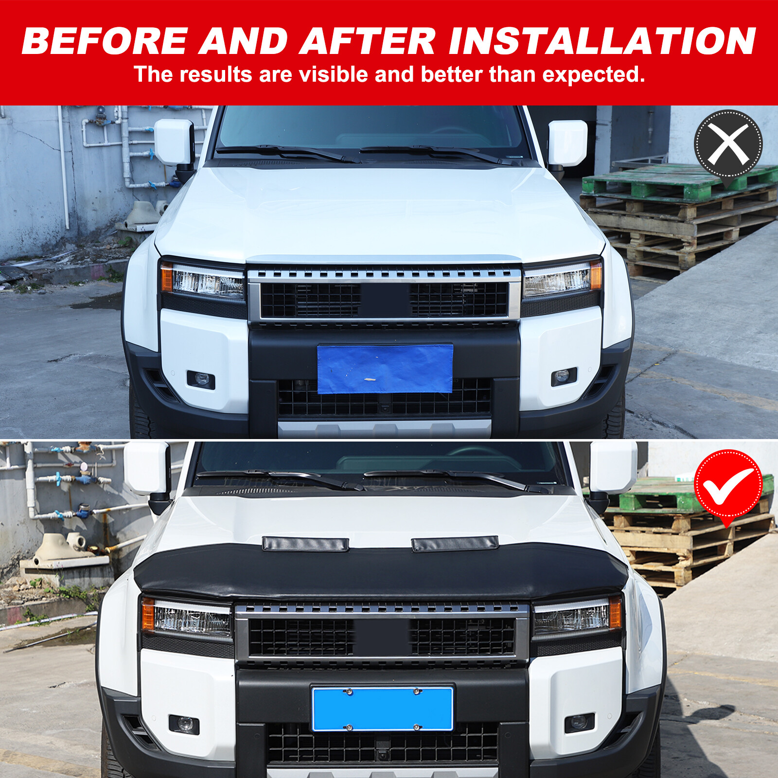 Hood Bra Guard Bonnet Mask Stone Deflector Fits Toyota Land Cruiser 2024-2026