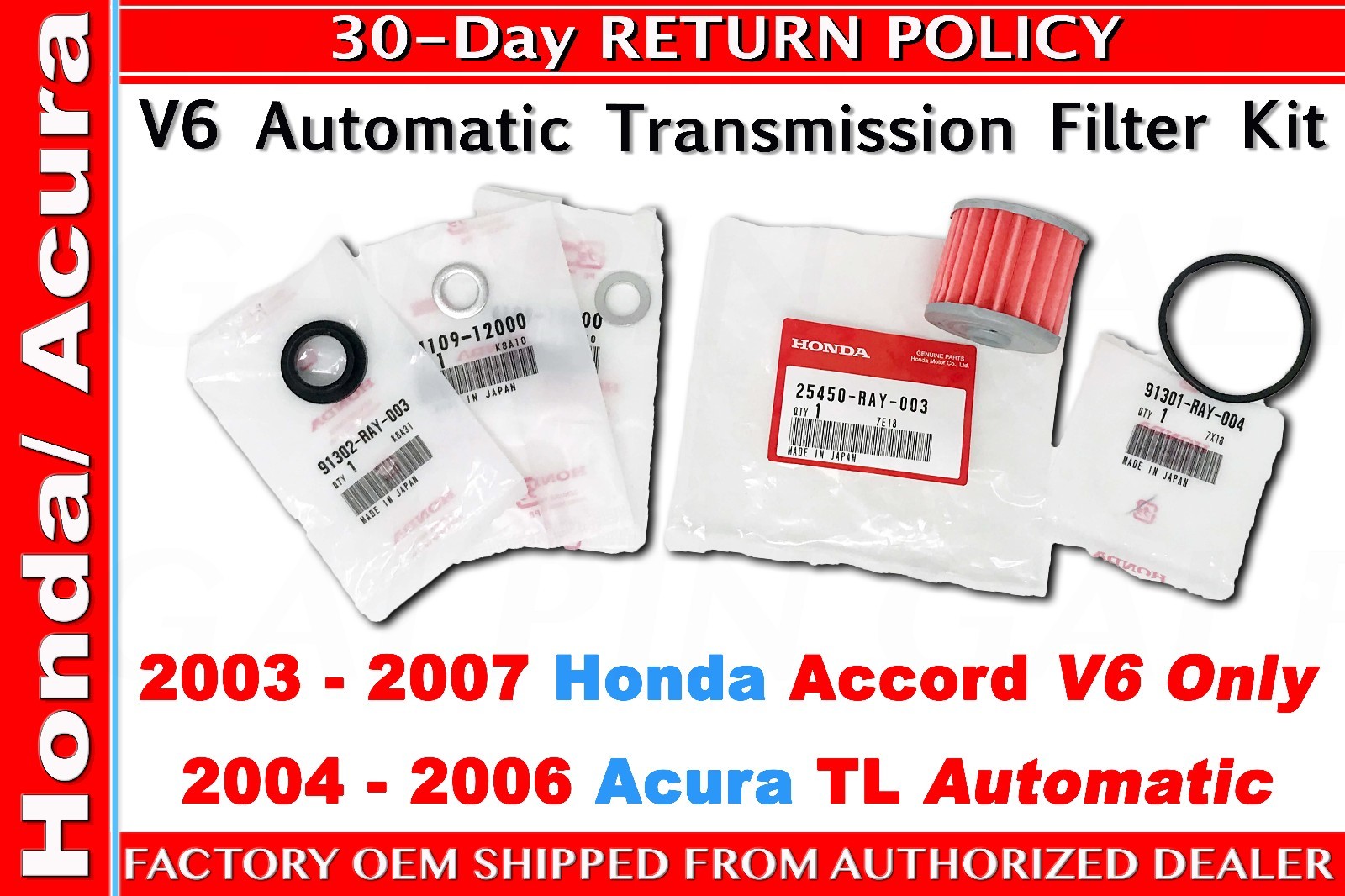 Genuine OEM Honda Accord Automatic Transmission Filter ATF Kit V6 2003 – 2007