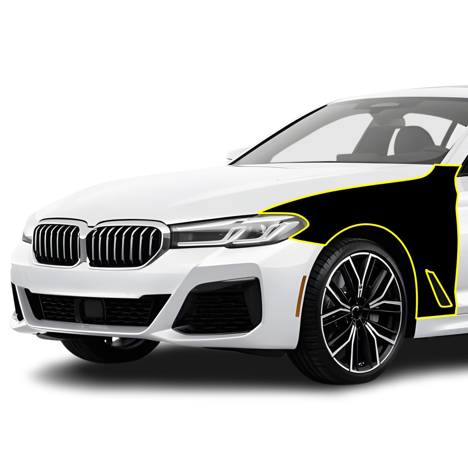 Pre Cut for BMW 5 Series 2021-2023 Fender Gloss Black Paint Protection Kit