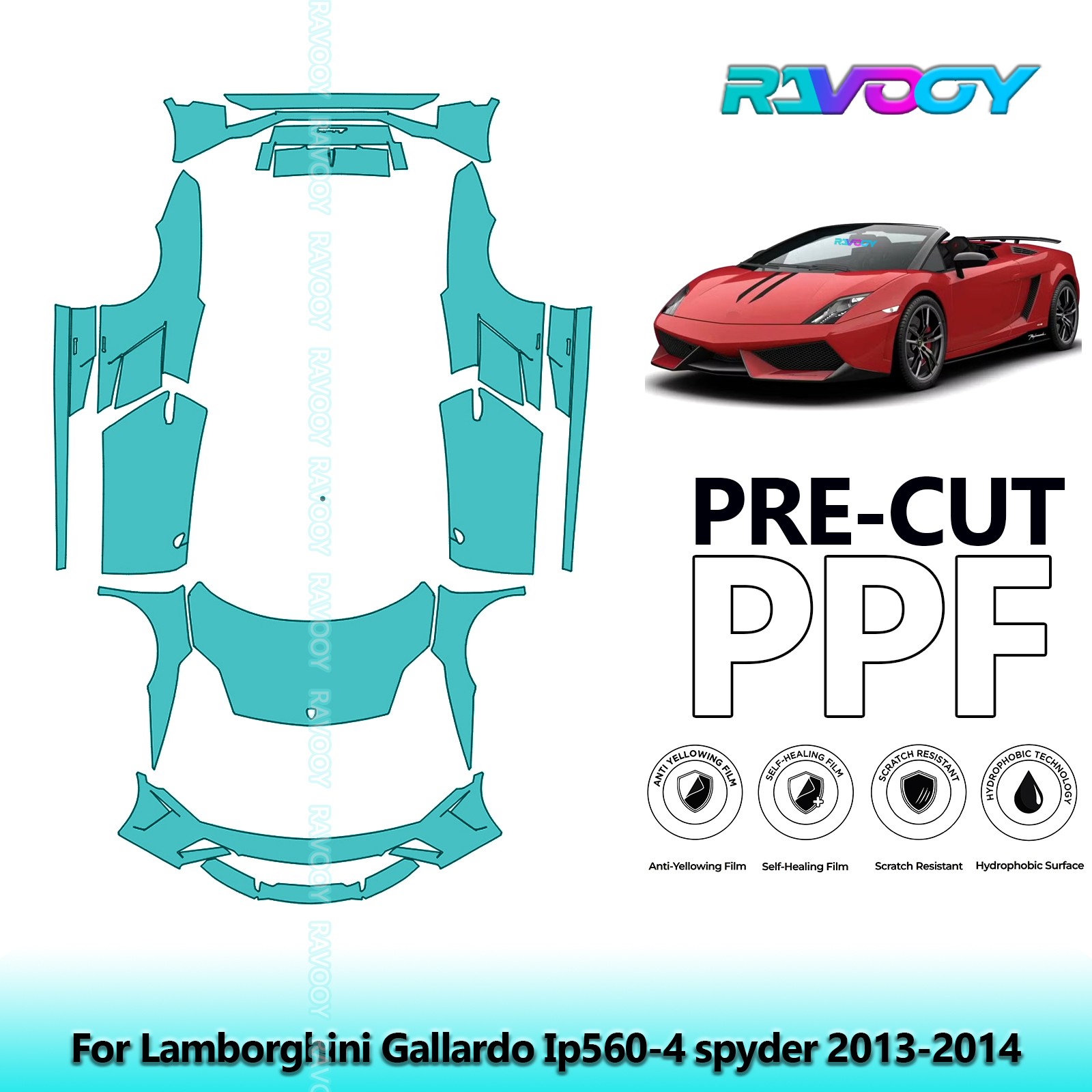 Paint Protection PPF Kit For Lamborghini Gallardo Ip560-4 spyder 2013-2014