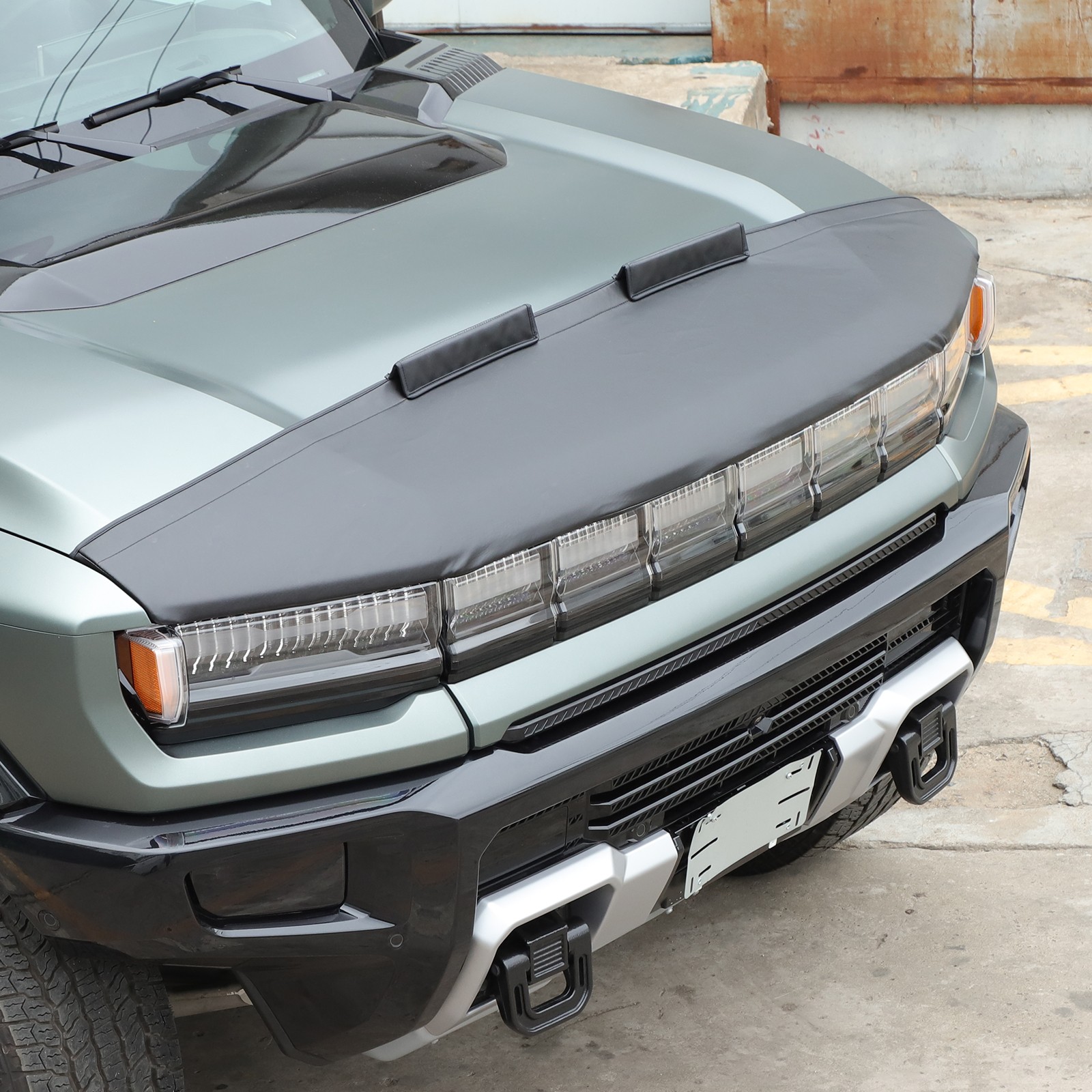 PU Leather Hood Bra Protection Stone Bug Deflector Guard Fits Hummer EV 2024+