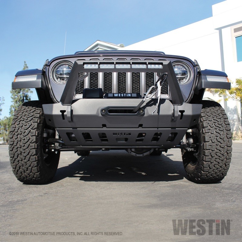 Westin 2018-2026 Jeep Wrangler JL Front Bumper Skid Plate – Textured Black