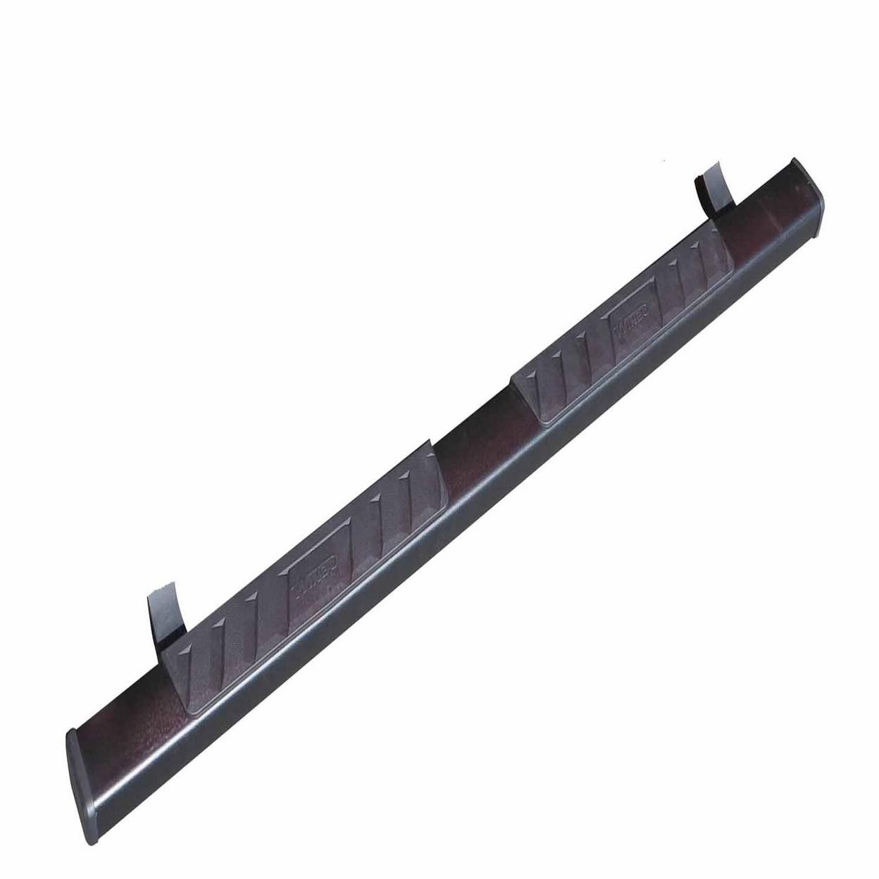 TrailFX A4015B With Step Pads 4 In Trapezoidal Straight Powder Coated Titanium B