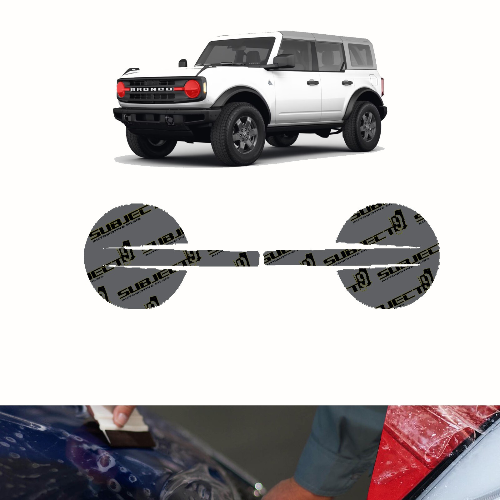 21-24 Bronco Pre-Cut Headlight Paint Protection Clear Film PPF Head stone guard