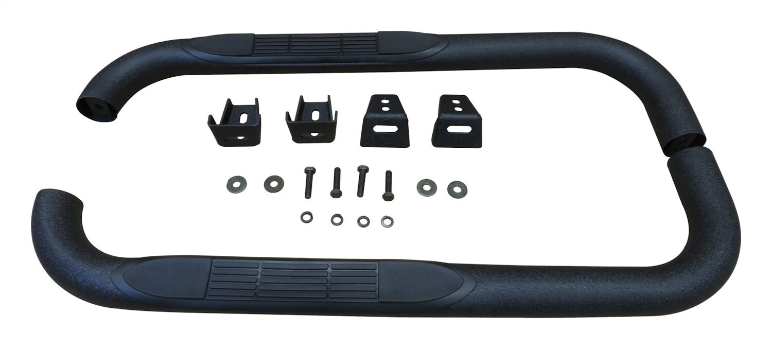 RT Off-Road Black Textured 3″ Tubular Side Steps for YJ & TJ Wrangler