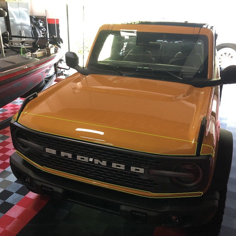 Precut Hood Section an Front Bumper Paint Protection PPF for 2021-24 Ford Bronco