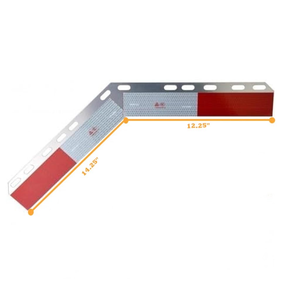Chrome Mud Flap Hanger Set 28″ Length 45 degree 1-1/8″ Bolt Pattern w/ Reflector