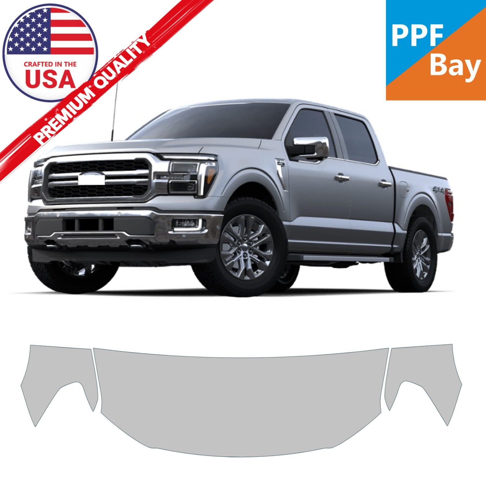 For Ford F-150 Lariat/STX/XL/XLT 2021-2024 Hood Paint Protection Film PreCut PPF